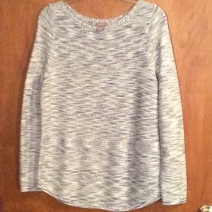 Chico’s Spacedye Bateau-Neck Sweater in Blue